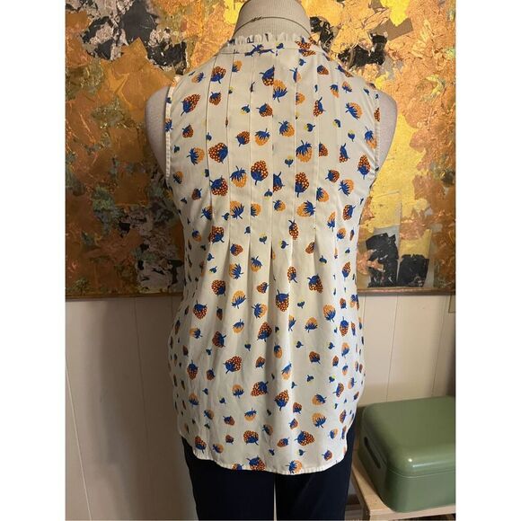 Maeve Anthropologie Strawberry Print Sleeveless Top 10 - Picture 4 of 8